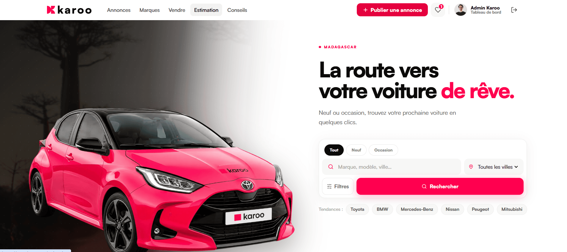 Application web SaaS karoo.mg